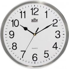 MPM QUALITY Nástenné hodiny, 3169.71 - strieborná lesklá, 31cm