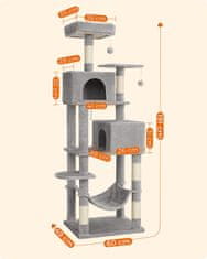 Songmics Mačacie škrabadlo Fines 191 cm svetlo šedé