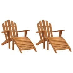 Vidaxl Záhradné stoličky Adirondack s podnožkami 2 ks masívny teak