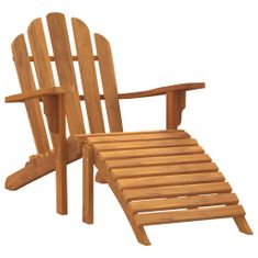 Vidaxl Záhradné stoličky Adirondack s podnožkami 2 ks masívny teak