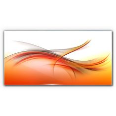 COLORAY.SK Skleneny obraz Abstrakcie oranžové vlny 120x60 cm