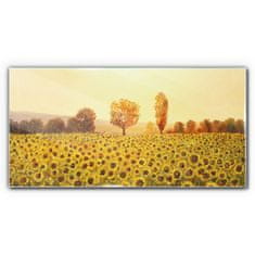 COLORAY.SK Skleneny obraz Kvety slnečníc stromov 140x70 cm