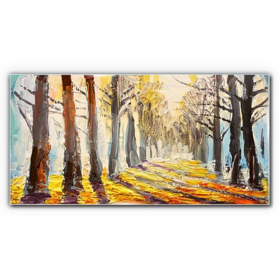 COLORAY.SK Skleneny obraz Maľovanie lesných stromov