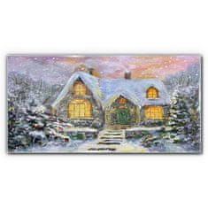 COLORAY.SK Skleneny obraz Zimné dom sneh 140x70 cm