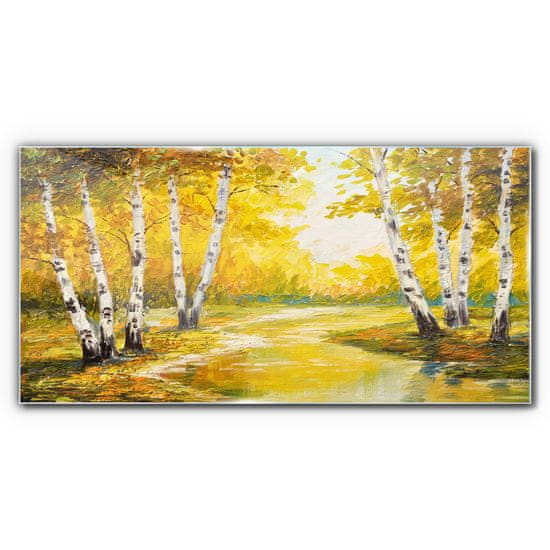 COLORAY.SK Skleneny obraz Maľovanie lesných stromov