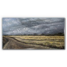 COLORAY.SK Skleneny obraz Maľovanie trávy krajina 140x70 cm