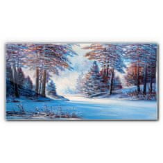 COLORAY.SK Skleneny obraz Maľovanie zimnej lesné stromy 100x50 cm