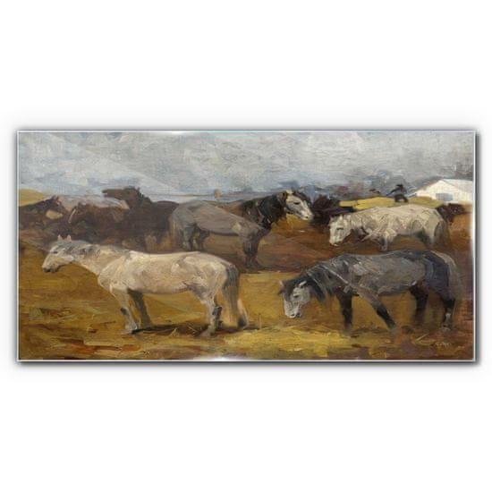 COLORAY.SK Skleneny obraz Maľovanie zvierat kone
