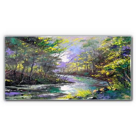 COLORAY.SK Skleneny obraz Maľovanie lesných riek