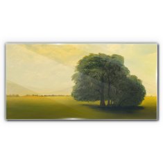 COLORAY.SK Skleneny obraz Maľovanie stromov obloha poľa 120x60 cm