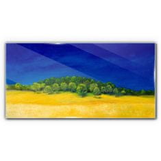COLORAY.SK Skleneny obraz Pole maľovanie oblohy stromy 120x60 cm
