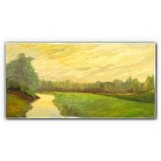 COLORAY.SK Skleneny obraz Maľovanie rieky prírody 120x60 cm