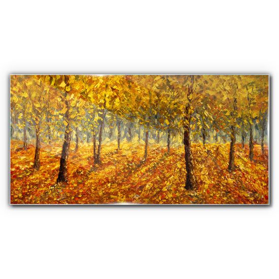 COLORAY.SK Skleneny obraz Maľovanie lesa jesenné príroda