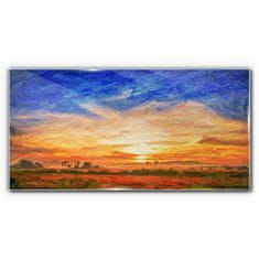 COLORAY.SK Skleneny obraz Západ slnka maľba 140x70 cm