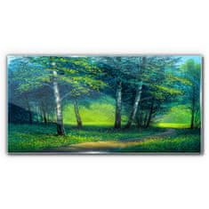 COLORAY.SK Obraz na skle Lesná cesta kvety 120x60 cm