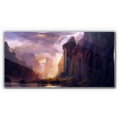 COLORAY.SK Skleneny obraz Abstrakcie hory mraky 100x50 cm