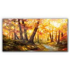 COLORAY.SK Skleneny obraz Jesenné lesné listy prírody 140x70 cm
