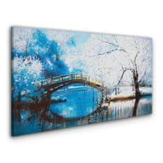 COLORAY.SK Obraz canvas Zimné riečny strom most 120x60 cm