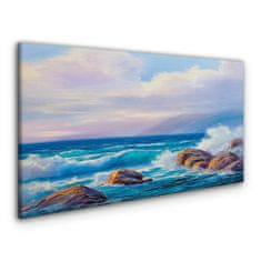 COLORAY.SK Obraz canvas Morské skalné vlny mraky 100x50 cm