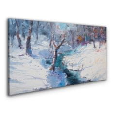 COLORAY.SK Obraz Canvas Zimný lesné maľovanie 140x70 cm