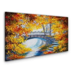COLORAY.SK Obraz canvas Stromy opustí Bridge rieka 100x50 cm