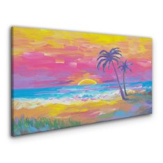 COLORAY.SK Obraz Canvas Pláž Palm Sunset 140x70 cm