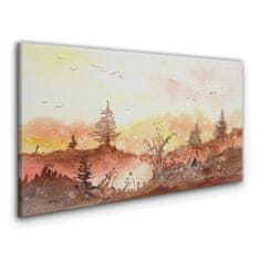 COLORAY.SK Obraz na plátne akvarel lesa 140x70 cm
