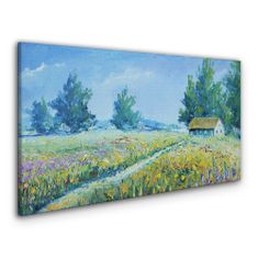 COLORAY.SK Obraz canvas Krajina krajina kvety Chata 120x60 cm