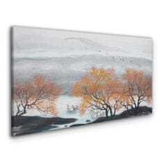 COLORAY.SK Obraz canvas Hory stromy lode 140x70 cm