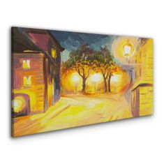 COLORAY.SK Obraz na plátne Mestské lampy Nočné stromy 140x70 cm