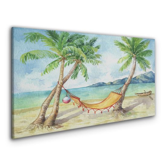 COLORAY.SK Obraz canvas Beach Palm Sea Hammock