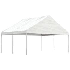 Vidaxl Altánok so strechou, biely 4,46x5,88x3,75 m, polyetylén