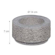 Relax Kamenný mažiar s tĺčikom 9958, 14cm šedá