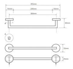 BEMETA BEMETA NEO: Držiak uterákov 300 mm 104204015 - Bemeta