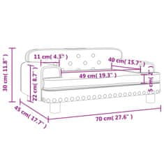 Vidaxl Detská pohovka bledosivá 70x45x30 zamat