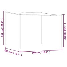 Vidaxl Altánok béžový 3x3 m 180 g/m² látka a oceľ