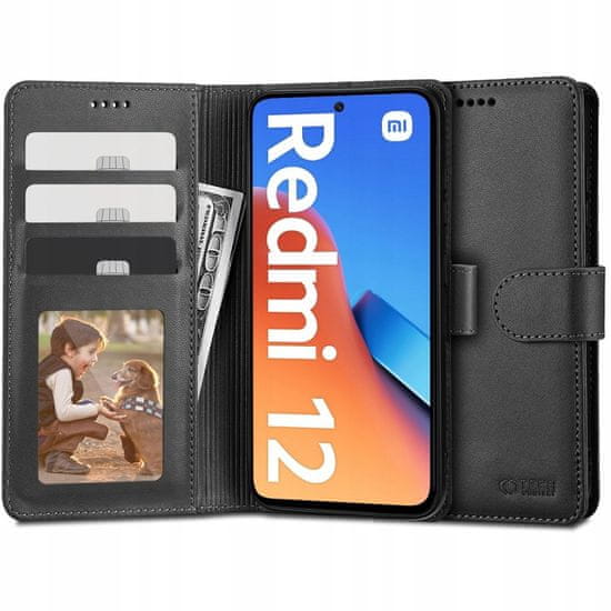 Tech-protect Wallet knižkové puzdro na Xiaomi Redmi 12, čierne