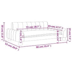 Vidaxl Detská pohovka krémová 90x53x30 cm umelá koža