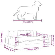 Vidaxl Pelech pre psa krémový 90x53x30 cm umelá koža