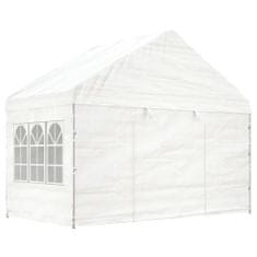 Vidaxl Altánok so strechou, biely 15,61x4,08x3,22 m, polyetylén