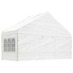 Vidaxl Altánok so strechou, biely 15,61x5,88x3,75 m, polyetylén