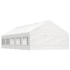 Vidaxl Altánok so strechou, biely 11,15x5,88x3,75 m, polyetylén