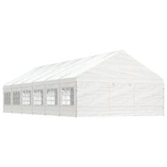 Vidaxl Altánok so strechou, biely 13,38x5,88x3,75 m, polyetylén