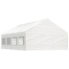 Vidaxl Altánok so strechou, biely 8,92x5,88x3,75 m, polyetylén