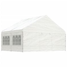 Vidaxl Altánok so strechou, biely 4,46x5,88x3,75 m, polyetylén