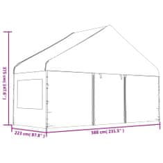 Petromila vidaXL Altánok so strechou, biely 17,84x5,88x3,75 m, polyetylén