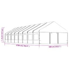 Petromila vidaXL Altánok so strechou, biely 17,84x5,88x3,75 m, polyetylén