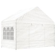 Vidaxl Altánok so strechou, biely 4,46x4,08x3,22 m, polyetylén