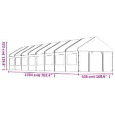 Petromila vidaXL Altánok so strechou, biely 17,84x4,08x3,22 m, polyetylén