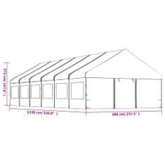 Petromila vidaXL Altánok so strechou, biely 13,38x5,88x3,75 m, polyetylén